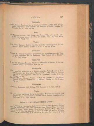Notas y noticias sobre libros