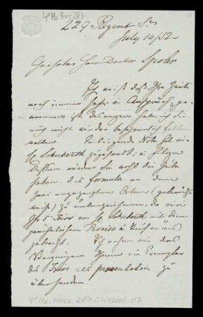 Brief von Christian Rudolf Wessel an Louis Spohr