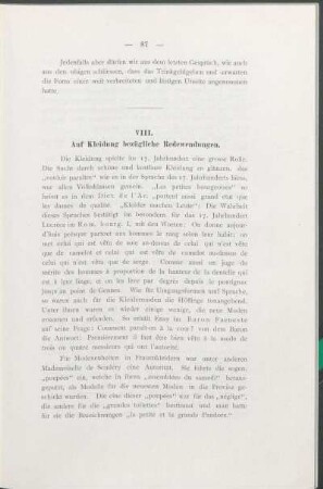 VIII. Auf Kleidung bezügliche Redewendungen.