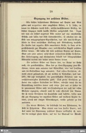 IV. Erzeugung der positiven Bilder