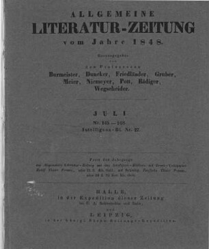 Titelblatt Juli 1848