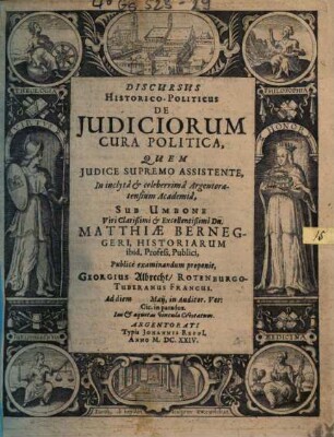 Discursus Historico-Politicus De Judiciorum Cura Politica