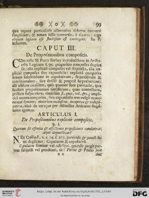 Caput III: De Propositionibus compositis