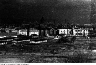 Dresden, Südvorstadt. Regensburger Straße, Münchner Straße, Wohnungsbau, Januar 1954