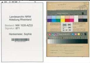 Entnazifizierung Sophie Henkemeier , geb. 26.05.1913 (Verkaeuferin)