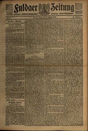 Erste Ausgabe vom Freitag, den 28. Februar 1908.