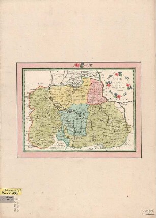 Karte der Niederlausitz, 1:400 000, Kupferstich., 1758