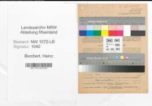Entnazifizierung Heinz Borchert , geb. 17.08.1908 (Angestellter)