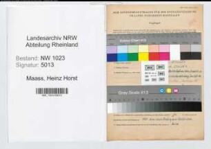 Entnazifizierung Heinz Horst Maass , geb. 19.08.1908 (Kaufm.Angest.)