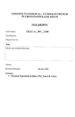 STUDY OF CENSUS FIGURES