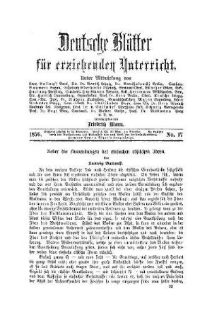 Ueber die Anwendungen der einfachen ethischen Ideen
