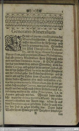 Generatio Mineralium