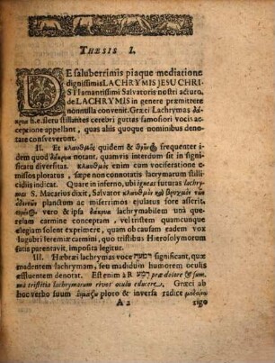Dissertatio Theologica De Lachrymis Christi