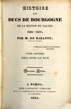 Histoire des ducs de Bourgogne de la maison de Valois : 1364 - 1477, 7. Philippe-le-Bon