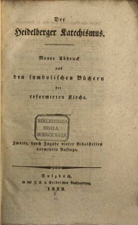 Der Heidelberger Katechismus