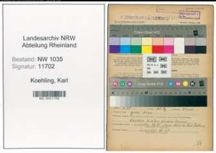 Entnazifizierung Karl Koehling , geb. 24.01.1902 (Bergmann)