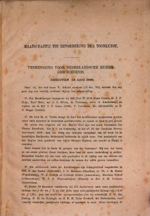Blad der Vereeniging voor Nederlandsche Muziekgeschiedenis. 1 - 4. 1869