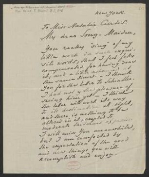 Brief an Natalie Curtis : 22.02.1915