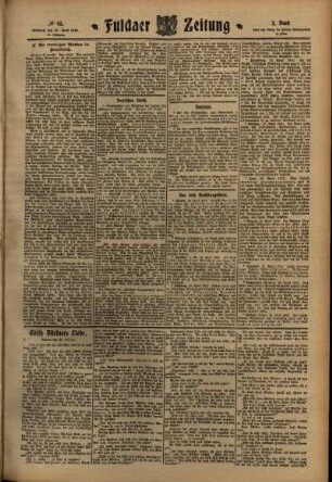 Zweite Ausgabe vom Mittwoch, den 27. April 1910.