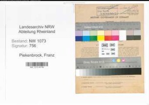 Entnazifizierung Franz Piekenbrock , geb. 03.01.1898 (Mitinhaber)