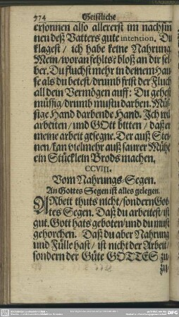 CCVIII. Vom Nahrungs-Segen