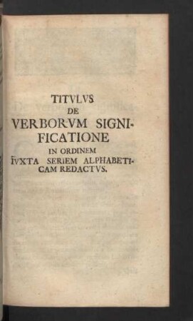 Titulus de Verborum Significatione