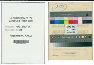 Entnazifizierung Arthur Wiechmann , geb. 27.11.1897 ()