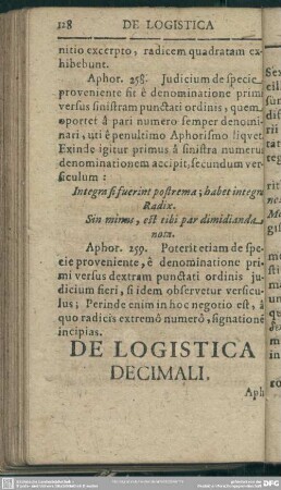 De Logistica Decimali