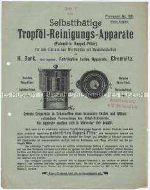 Selbstthätige Tropföl-Reinigungs-Apparate