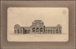 Reichstag, Berlin Zweiter Wettbewerb: Fassade nach dem Königsplatz 1:200