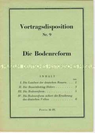 Schulungsmaterial der KPD zur Bodenreform