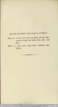 Folgende Druckfehler bittet man zu verbessern