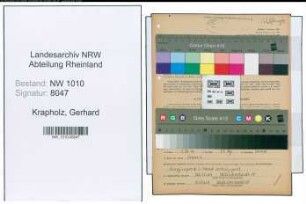 Entnazifizierung Gerhard Krapholz , geb. 27.07.1898 (Vorarbeiter)