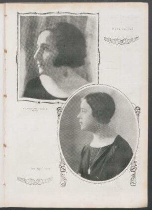 Nota social. - Sra. Teresa Raquel Calise de Podestá [y] Srta. Angélica Indart