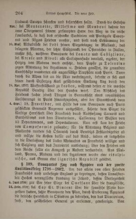 § 109. Bonapartes Zug nach Ägypten und der zweite Koalitionskrieg 1798 - 1802