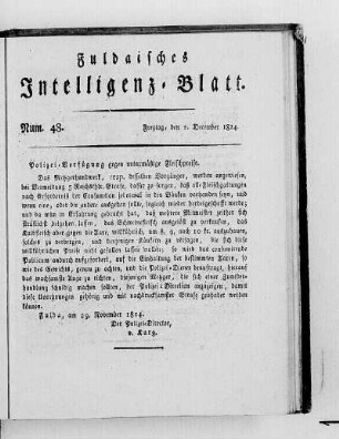 Num. 48, Ausgabe vom 2. December 1814