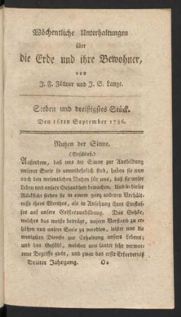 Sieben und dreißigstes Stück