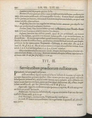Tit. III. De Servitutibus prædiorum rusticorum.