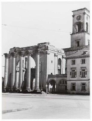 Evangelische Stadtkirche, Karlsruhe Wiederaufbau: Säulen im Detail