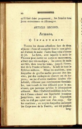 Article Second. Armure.