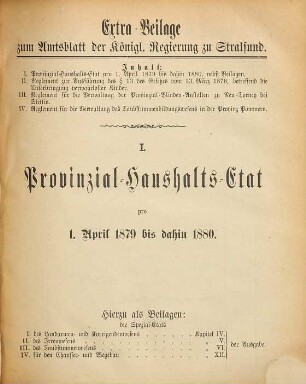 Amtsblatt der Preußischen Regierung zu Stralsund. 1879
