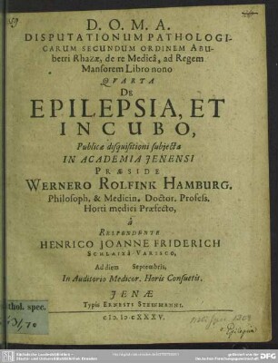 4: De Epilepsia, Et Incubo