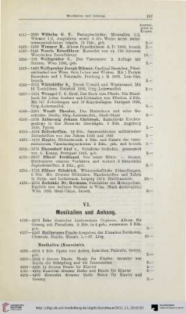 VI. Musikalien und Anhang (Nr. 4256-4316)