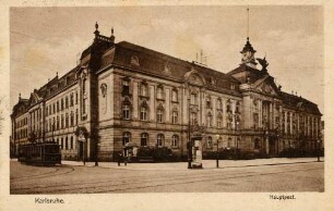 Postkartenalbum mit Motiven von Karlsruhe. "Karlsruhe. Hauptpost"