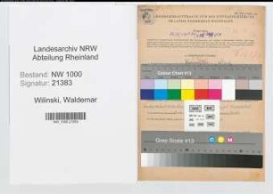Entnazifizierung Waldemar Wilinski, geb. 10.04.1904 (Telegr.Assistent)