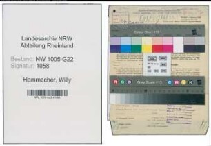 Entnazifizierung Willy Hammacher , geb. 26.06.1895 (Vertreter)