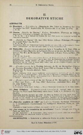 II. Dekorative Stiche (Nr.334-401)