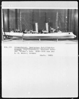 Kleiner Kreuzer "Niobe", erbaut 1898-1900 von der A. G. Weser, Bremen