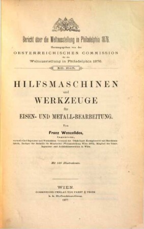Hilfsmaschinen und Werkzeuge für Eisen- und Metall-Bearbeitung