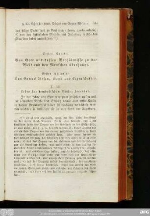 Erster Abschnitt. Von Gottes Wesen, Seyn und Eigenschaften.